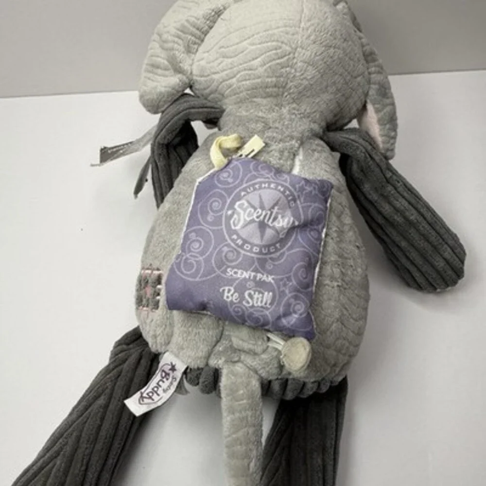 Scentsy Baby Buddy Toy Ollie Elephant NEW  Scent Pack Retired Black Ruby 15”